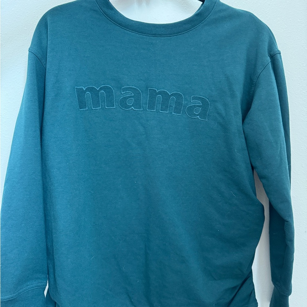 Ingrid & Isabel Teal Maternity Crewneck
